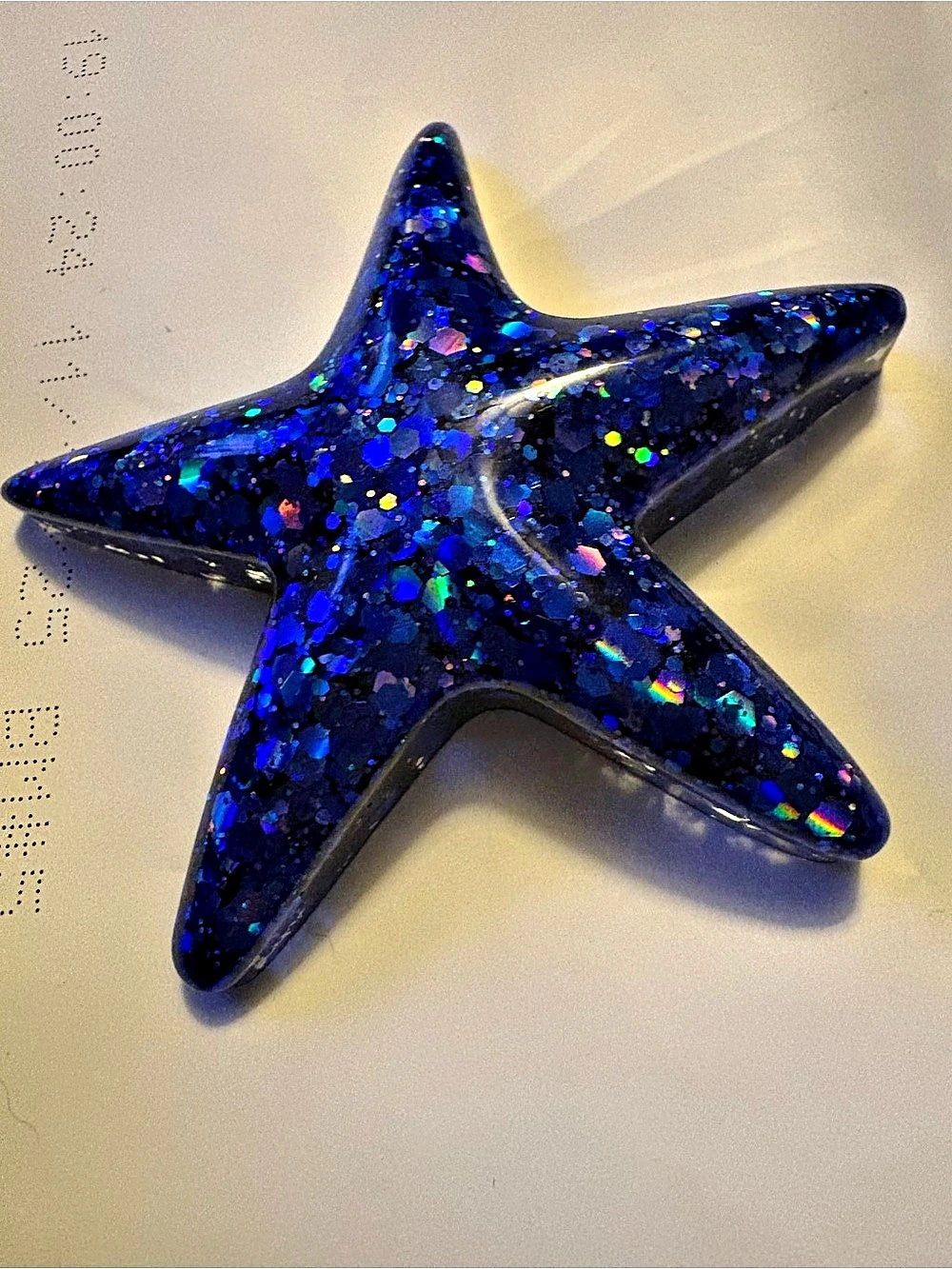 Handmade Blue Glitter Starfish Decor